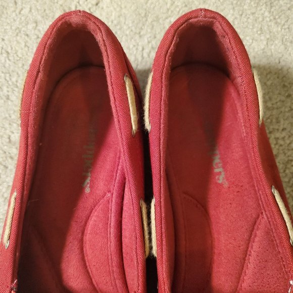 Red Canvas Boat Shoes Size 8 - Picture 2 of 5